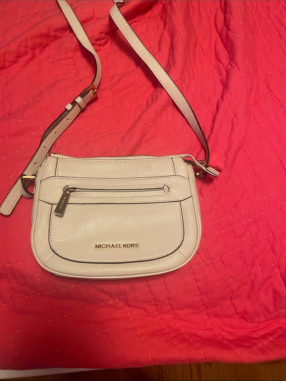 Michael Kors Pebbled Leather Crossbody in Cream